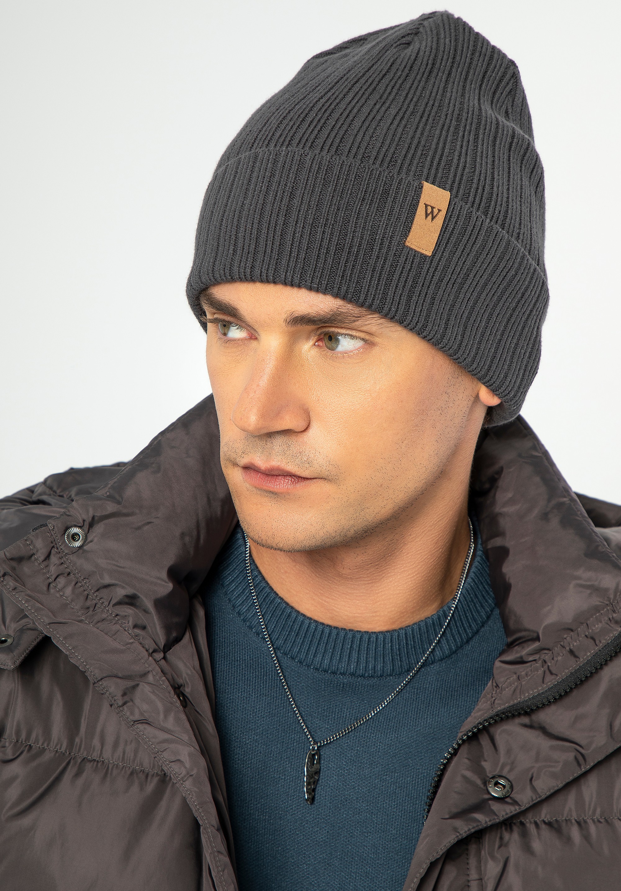 Męska czapka klasyczna bawełniana szara