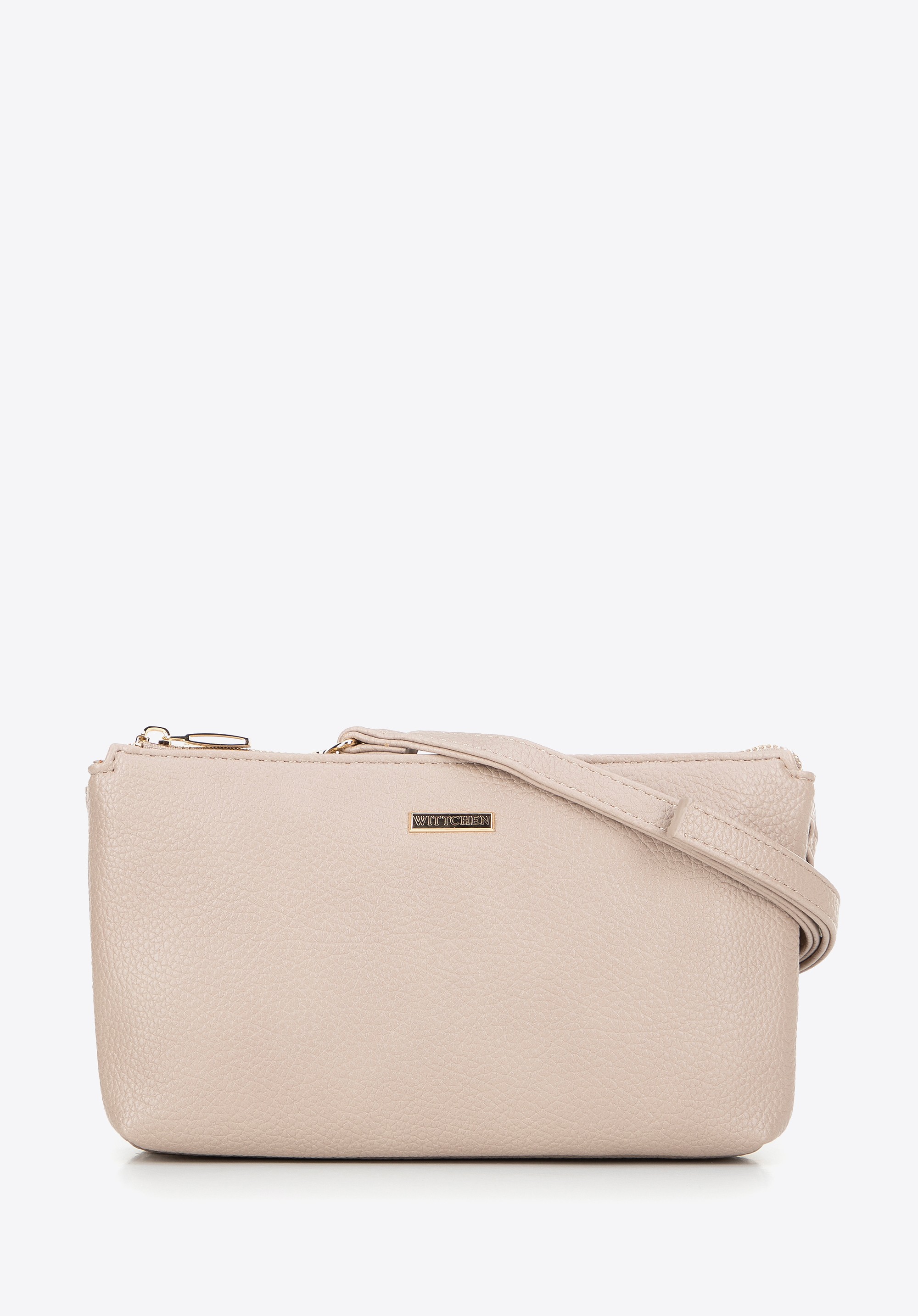 Crossbody z ekoskóry dwukomorowa beżowa