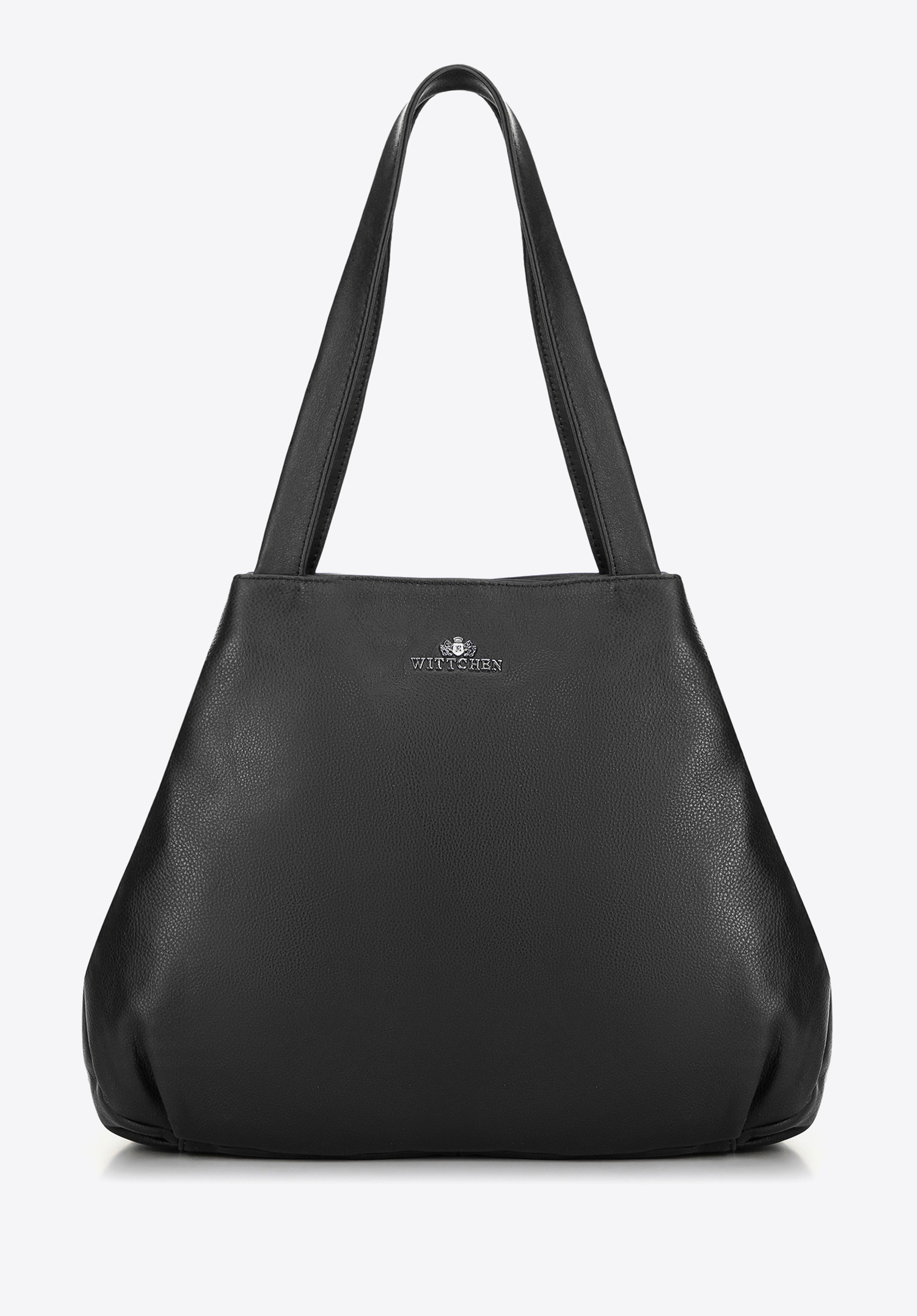 Torebka shopperka ze skóry naturalnej czarna