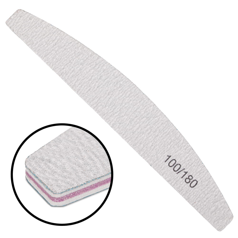 Pilnik do paznokci łódka zebra 100/180 pakiet 10 szt