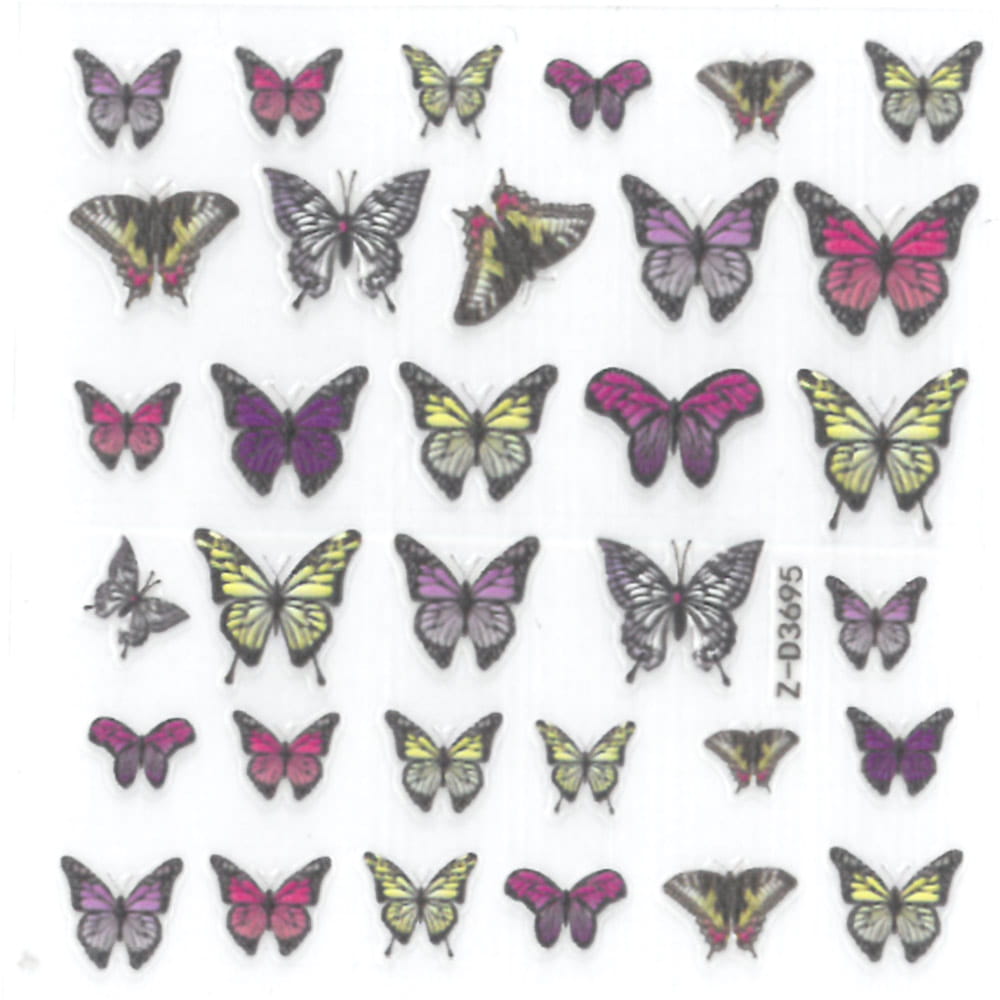 Naklejki biżuteryjne 5D samoprzylepne wypukłe akrylowe motyle Z-D3695