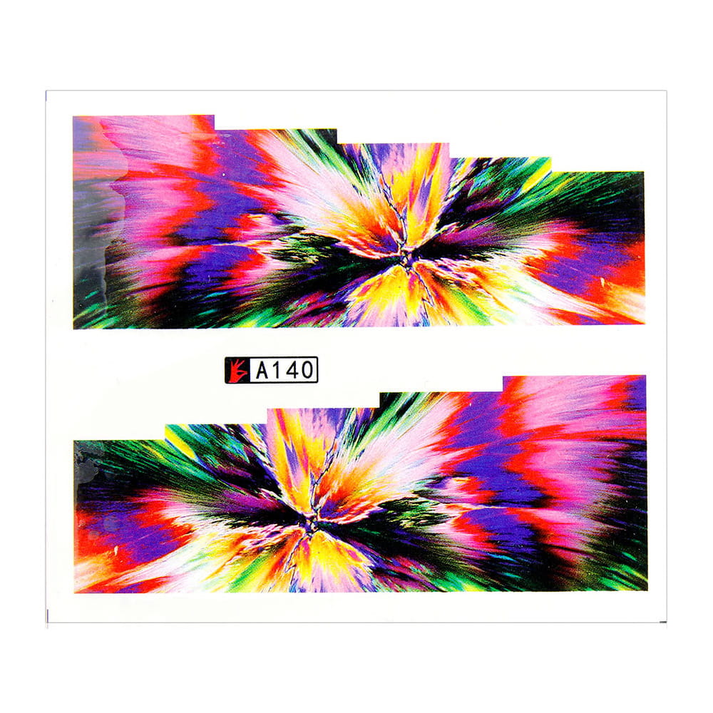 Naklejki wodne do paznokci arkusz 6,5 x 5,5 cm na 10 palców Nr a140