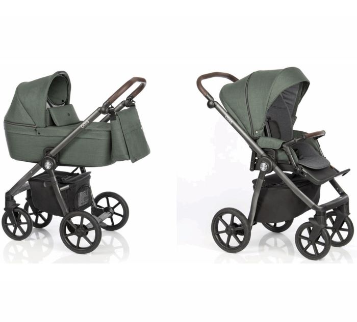 Roan Coss - wózek uniwersalny głęboko-spacerowy 2 w 1-Night Green