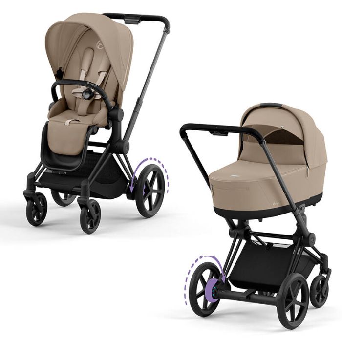 Cybex e-Priam - wózek uniwersalny głęboko-spacerowy z napędem elektrycznym-Cozy Beige-Rose Gold