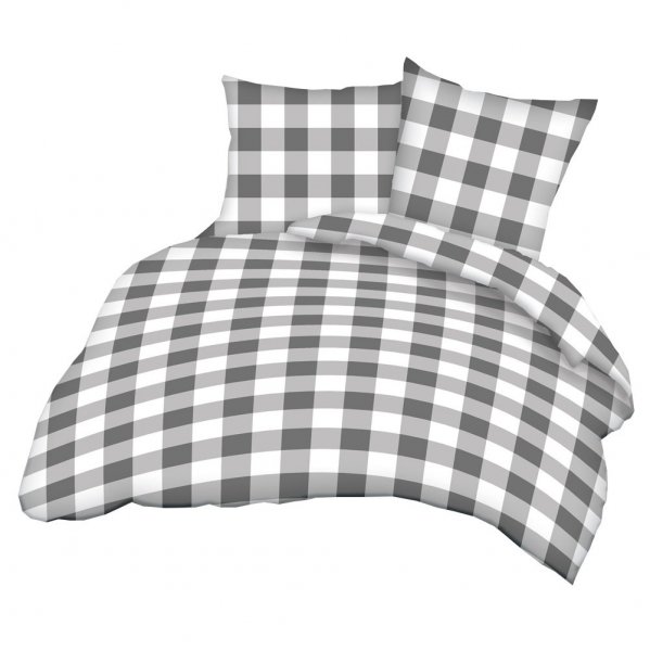 Poszewka 50x60 - KORA bawełniana wz. Krata IKEA szara