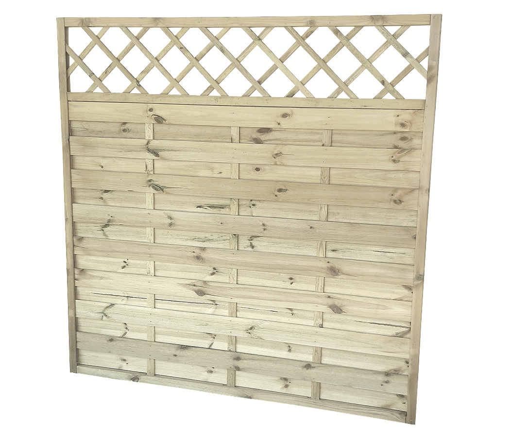 Płot osłonowy | Płot ryflowany z kratką RAMA 44 mm - 150 x 180 cm