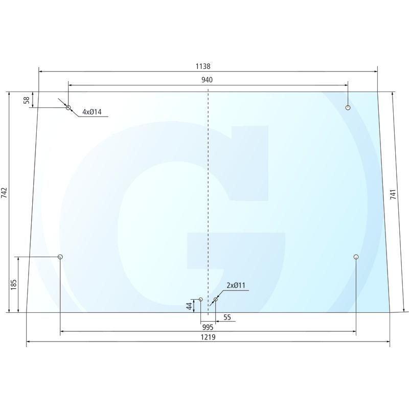Szyba tylna Renault 61-12 145-54 7700007529
