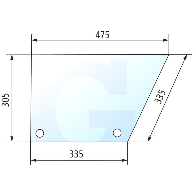 Szyba drzwi dolna, prawa CASE Maxxum 5120 5250 248726A1