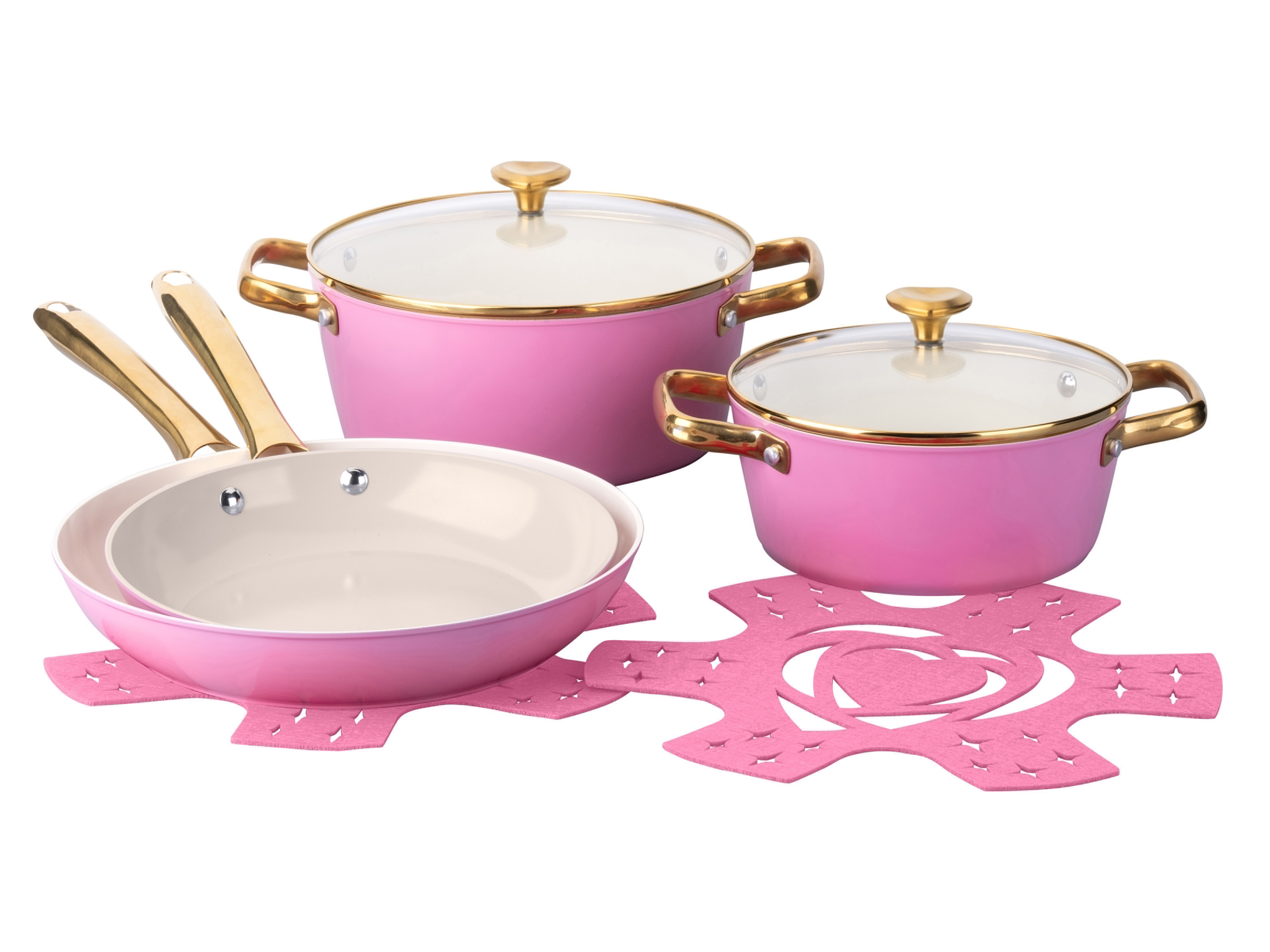 Paris Hilton Zestaw naczyń kuchennych z ceramiczną powłoką nieprzywierającą, 8 elementów