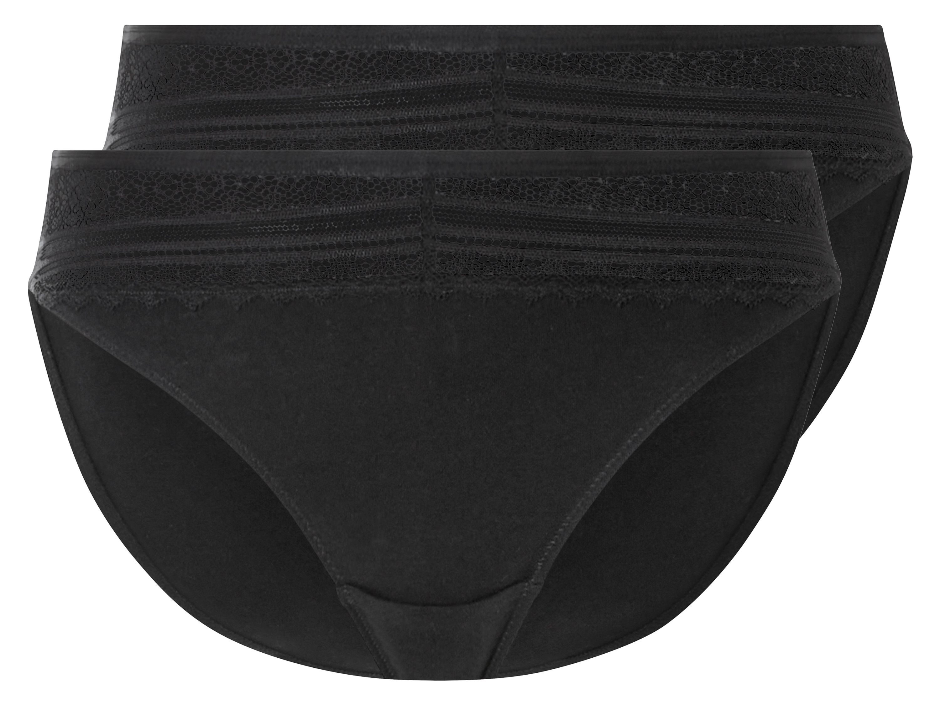 esmara Majtki figi damskie z koronką, 2 pary Czarny, S36/38