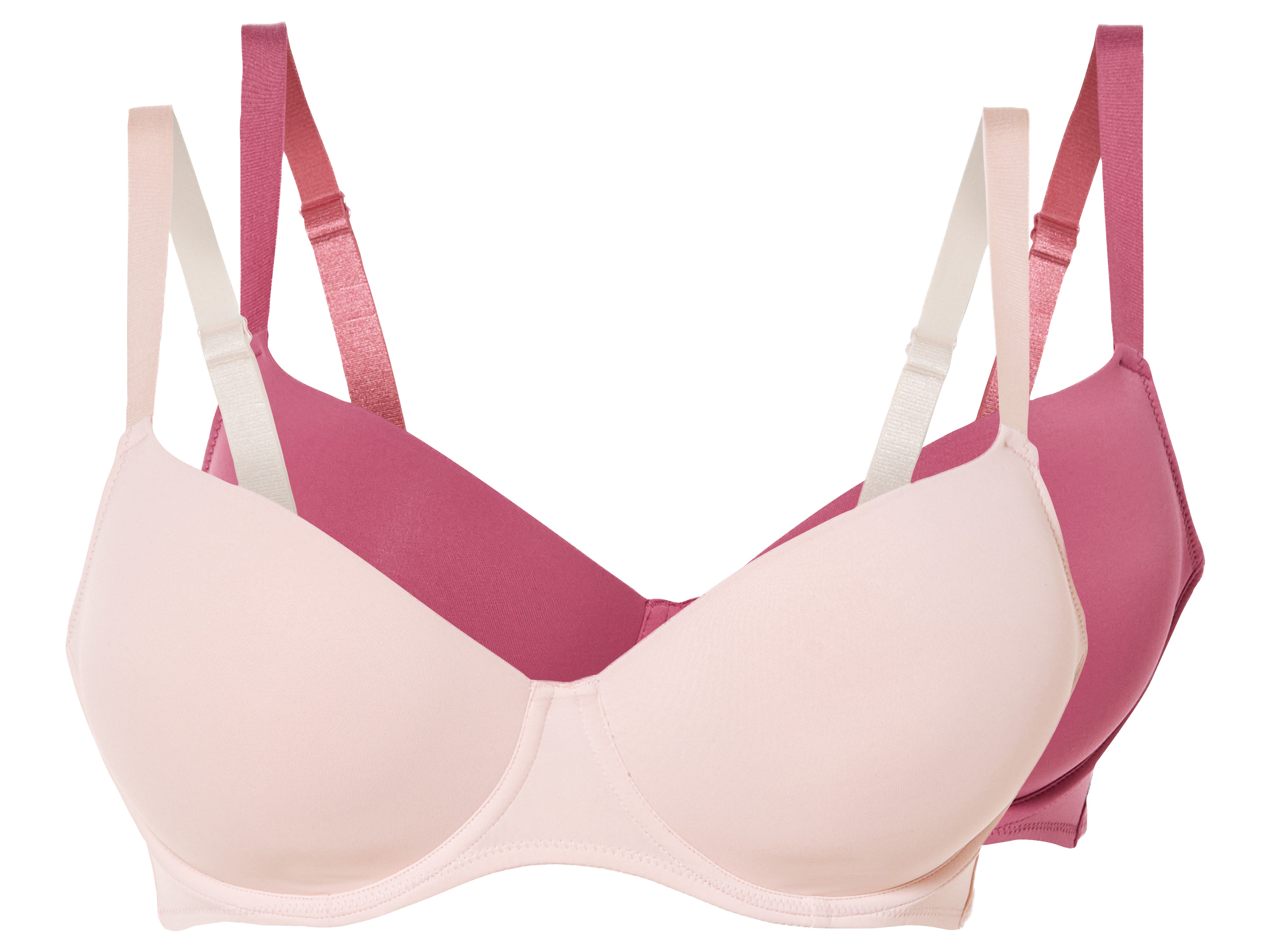 esmara Biustonosz z fiszbinami, 2 sztuki 95C, Ciemnoróżowy/różowy