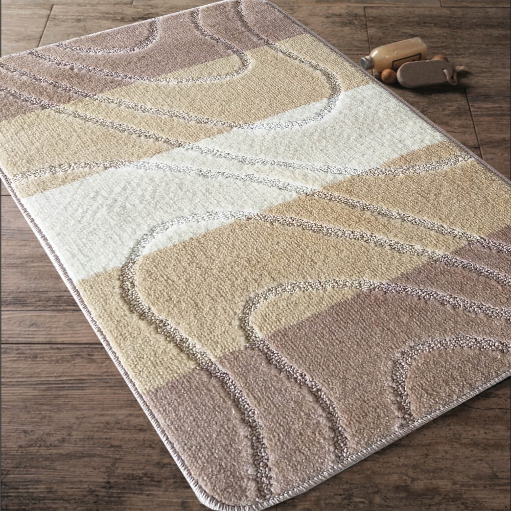 Komplet Dywaników Łazienkowych Montana 05 Beżowy Antypoślizgowy