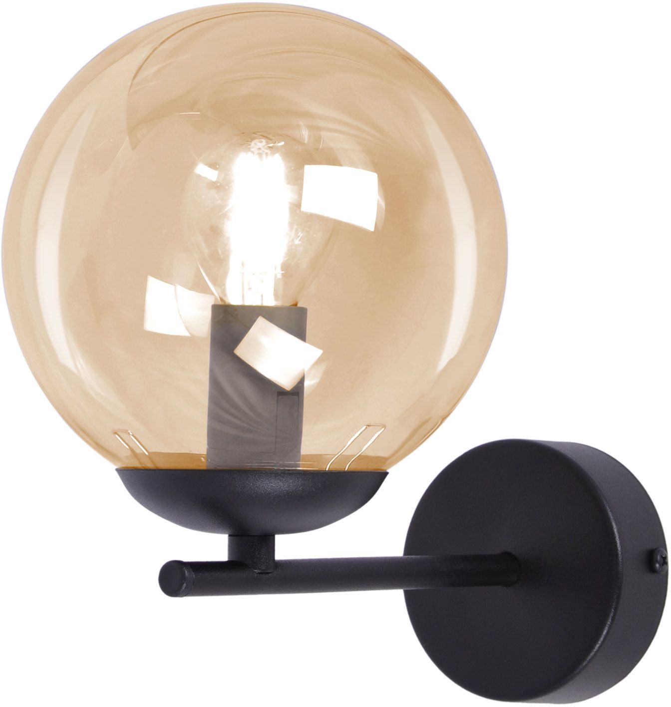 Darmowa Dostawa - Kinkiet 1x10 W czarny-bursztynowy Kaja Delta K5306