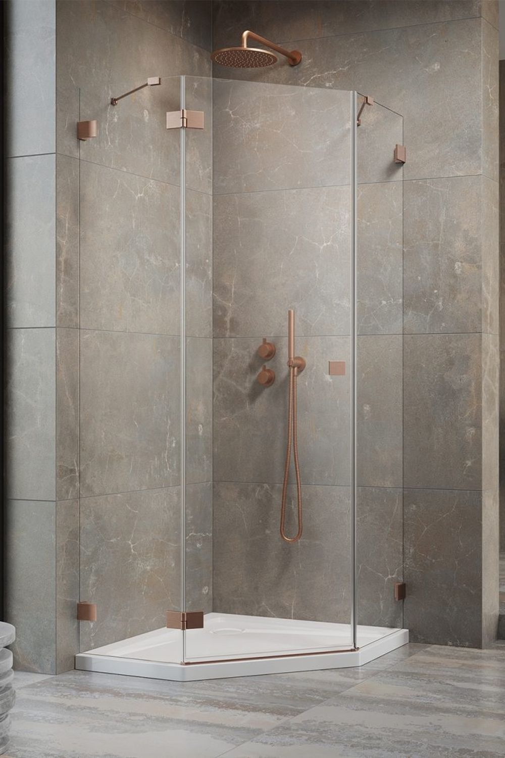 Darmowa Dostawa - Kabina prysznicowa 80x80 cm Radaway Essenza Pro Brushed Copper PTJ 101000009301L/101001000101