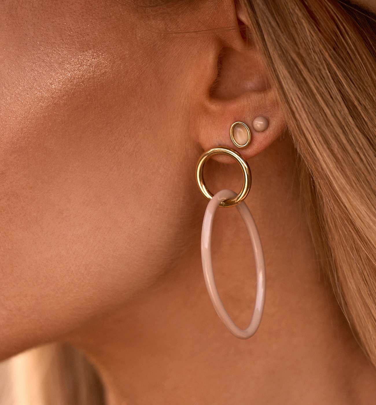 Kolczyki beżowo złote Dream Earrings KSA1508