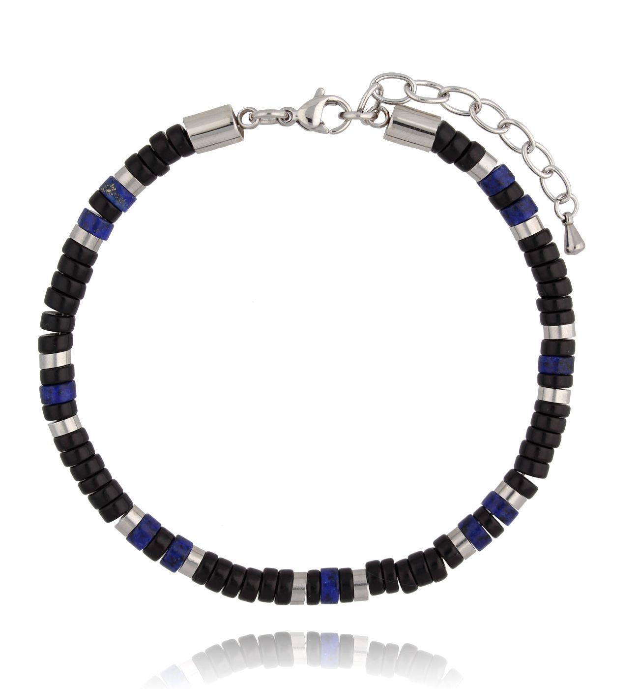 Bransoletka ze stali szlachetnej i kamieni naturalnych Thursday 15 - By Dziubeka