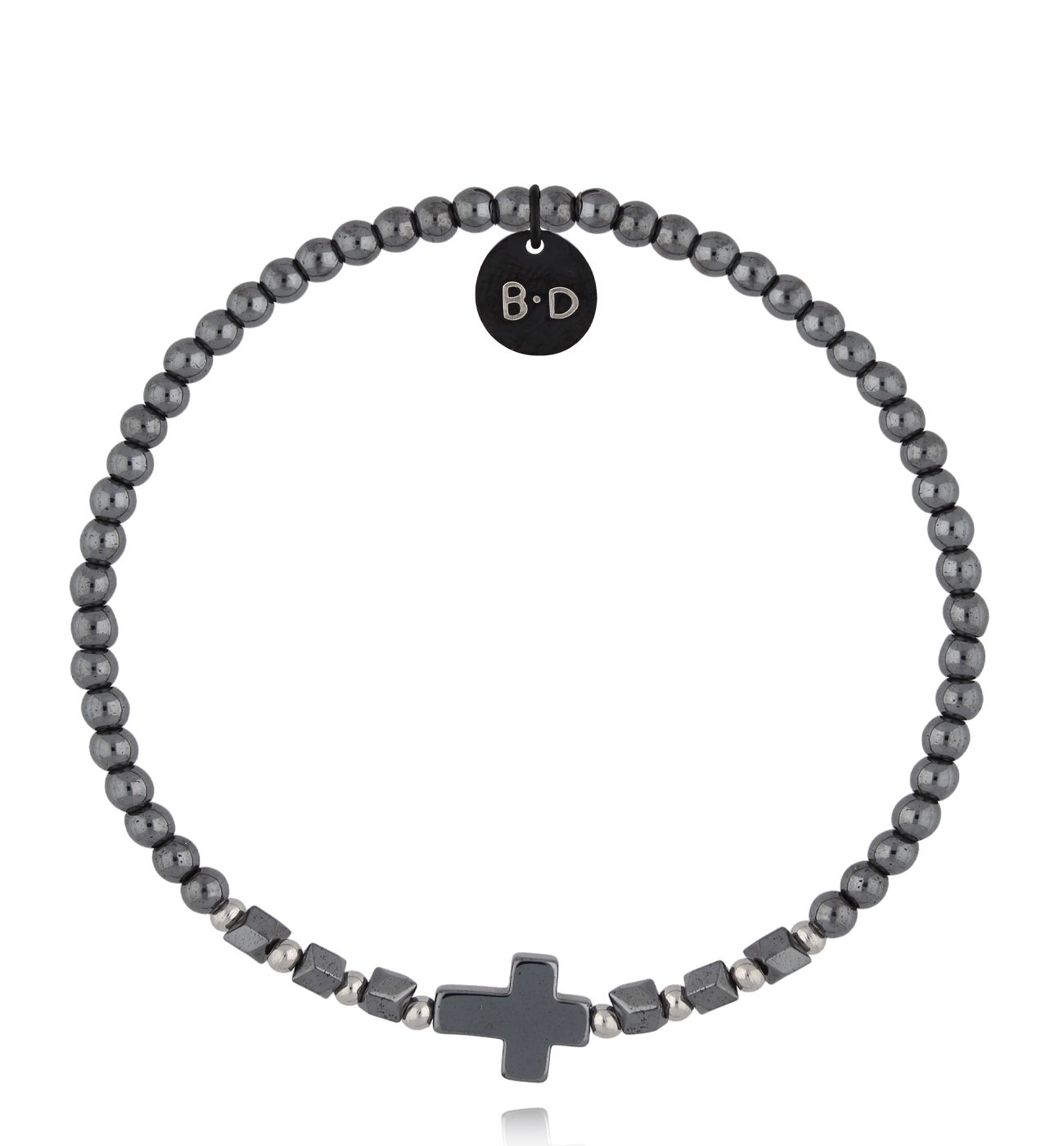 Bransoletka z hematytami i krzyżykiem BTW3279