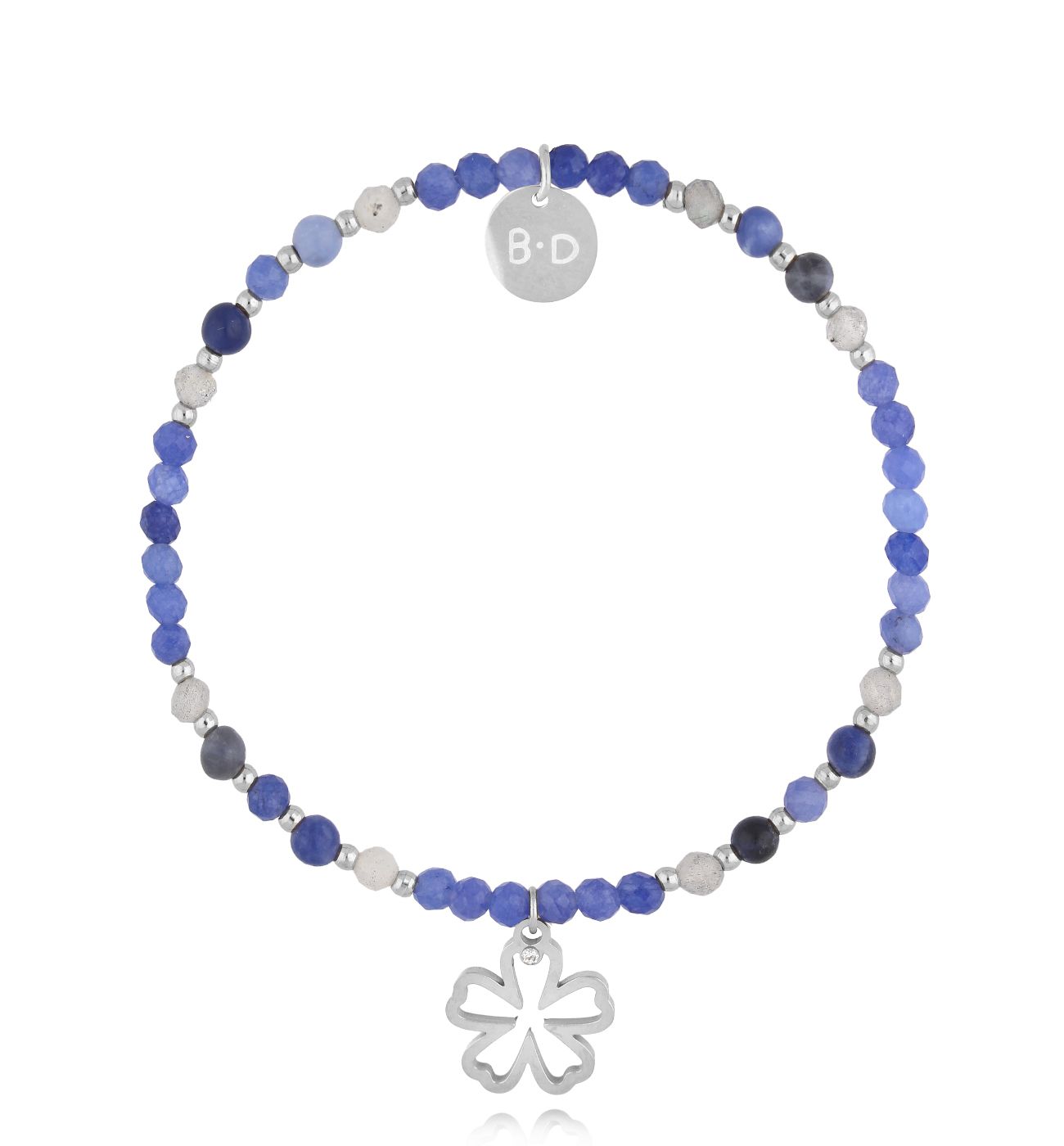 Bransoletka niebieska z kwiatuszkiem BTW2854