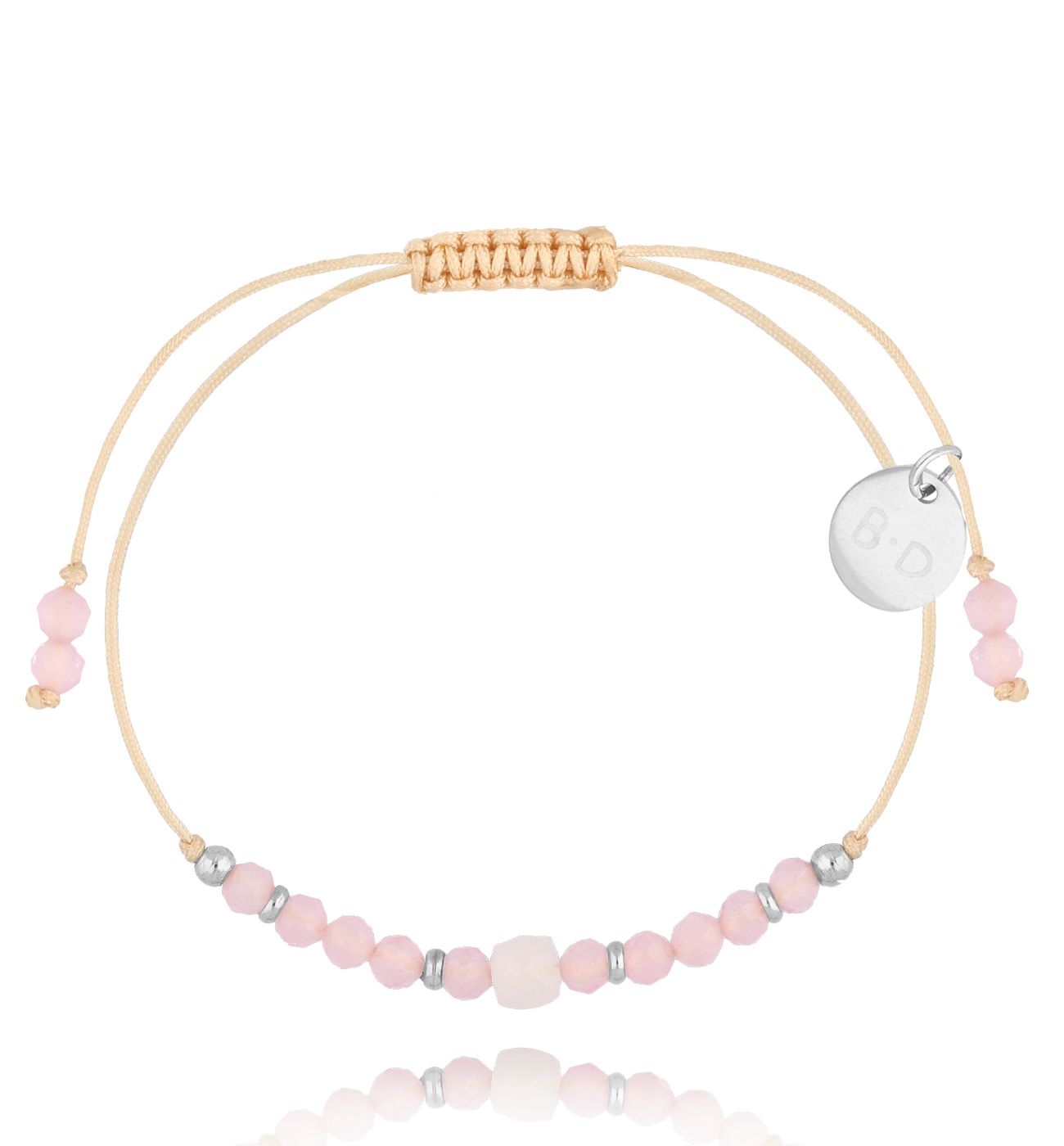 Bransoletka różowa z kamieniami naturalnymi Galena BMT0018 - By Dziubeka