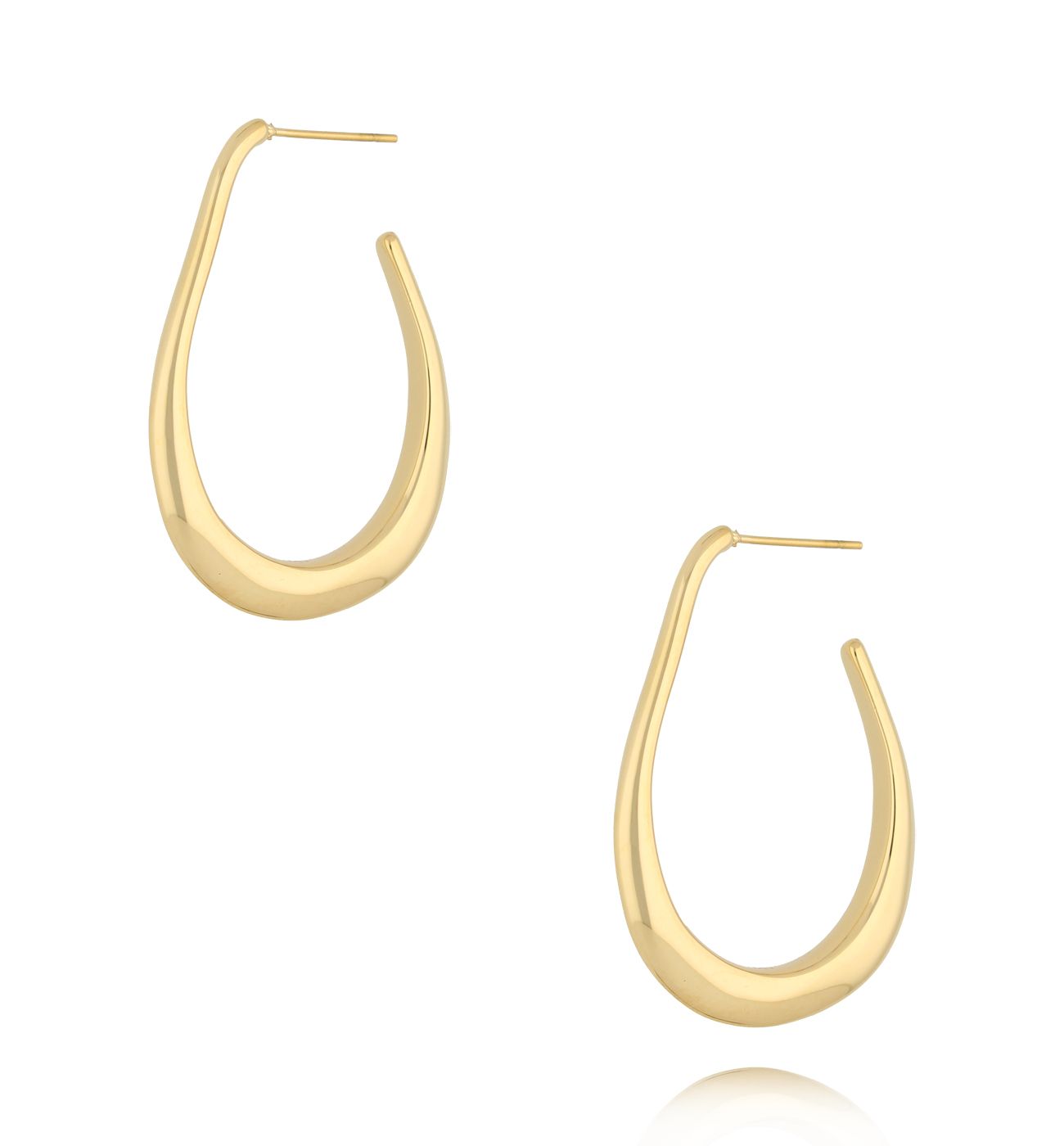 Kolczyki złote owalne Polished Perfection - By Dziubeka