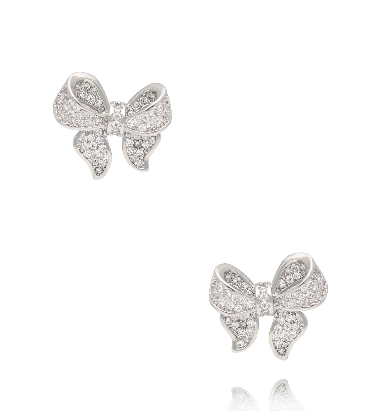 Kolczyki kokardki srebrne - By Dziubeka