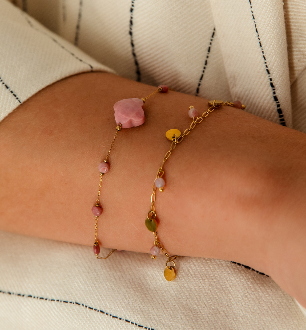 Zestaw bransoletek z rodonitami Z0474