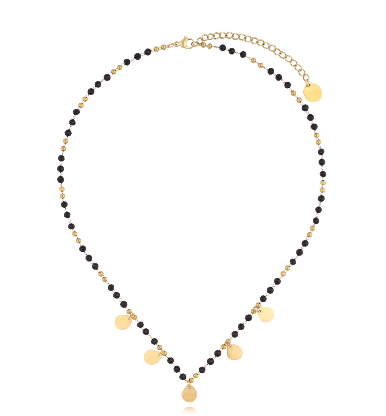 Naszyjnik czarny z dyskami Korsy NSY0113 - By Dziubeka