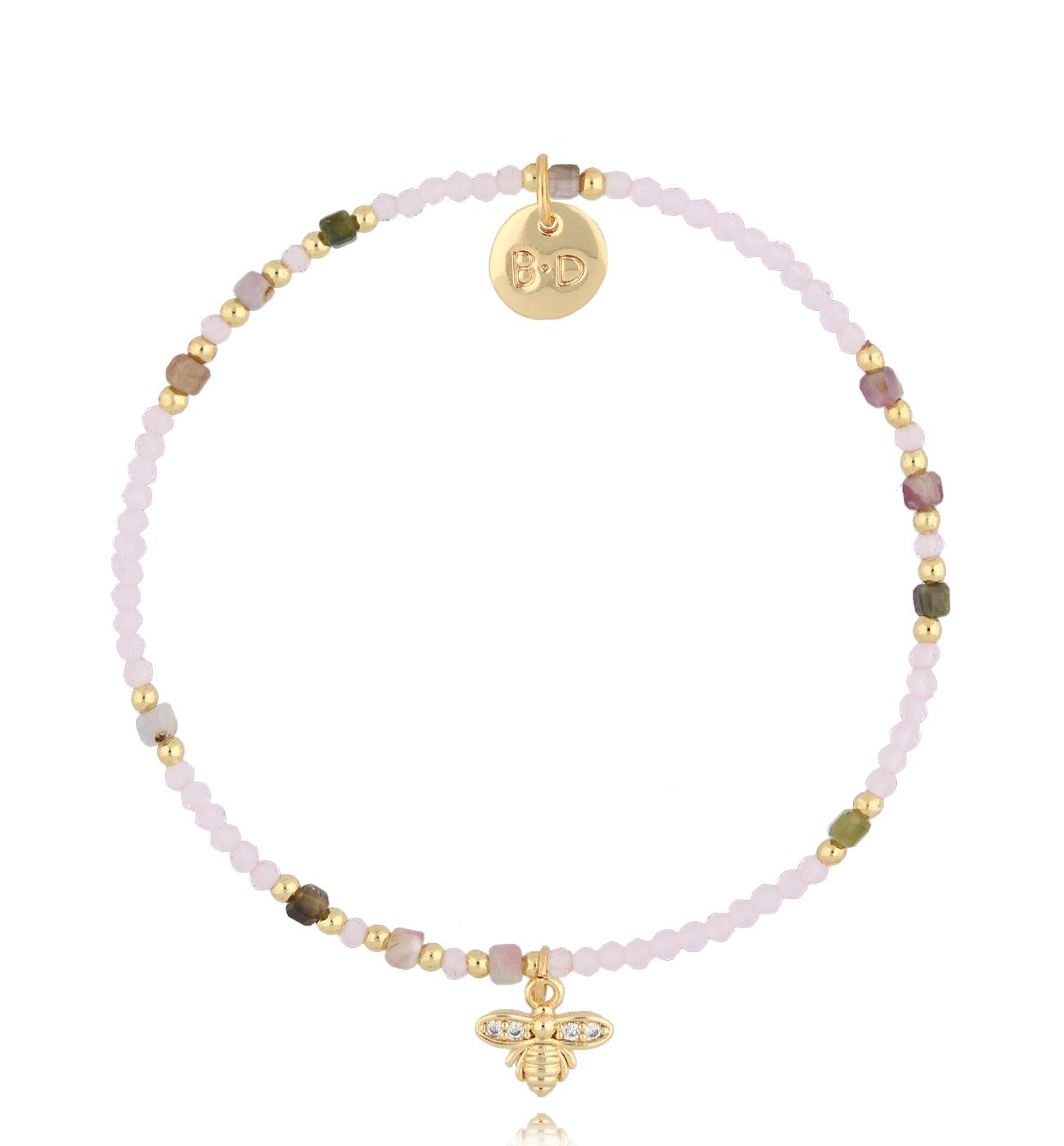 Bransoletka z kwarcami różowymi i turmalinami BTW2773