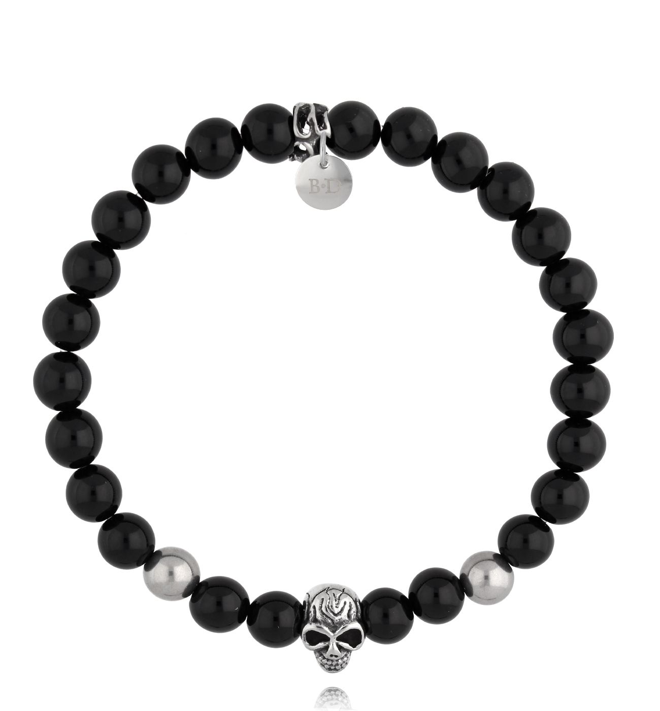 Bransoletka z agatami i czaszką Lima 07 - By Dziubeka