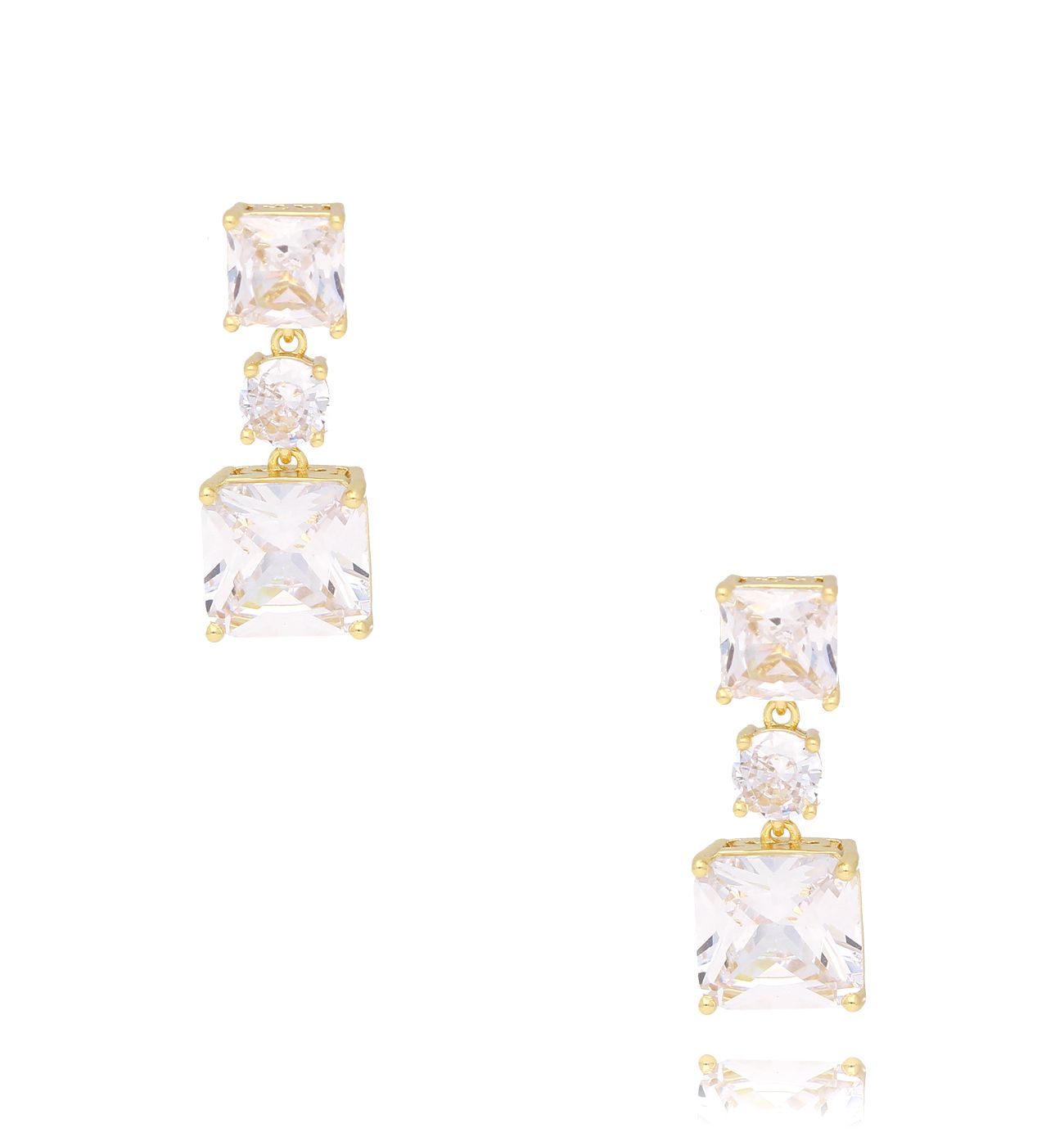 Kolczyki z kryształowymi kwadracikami Yūga KSS1466