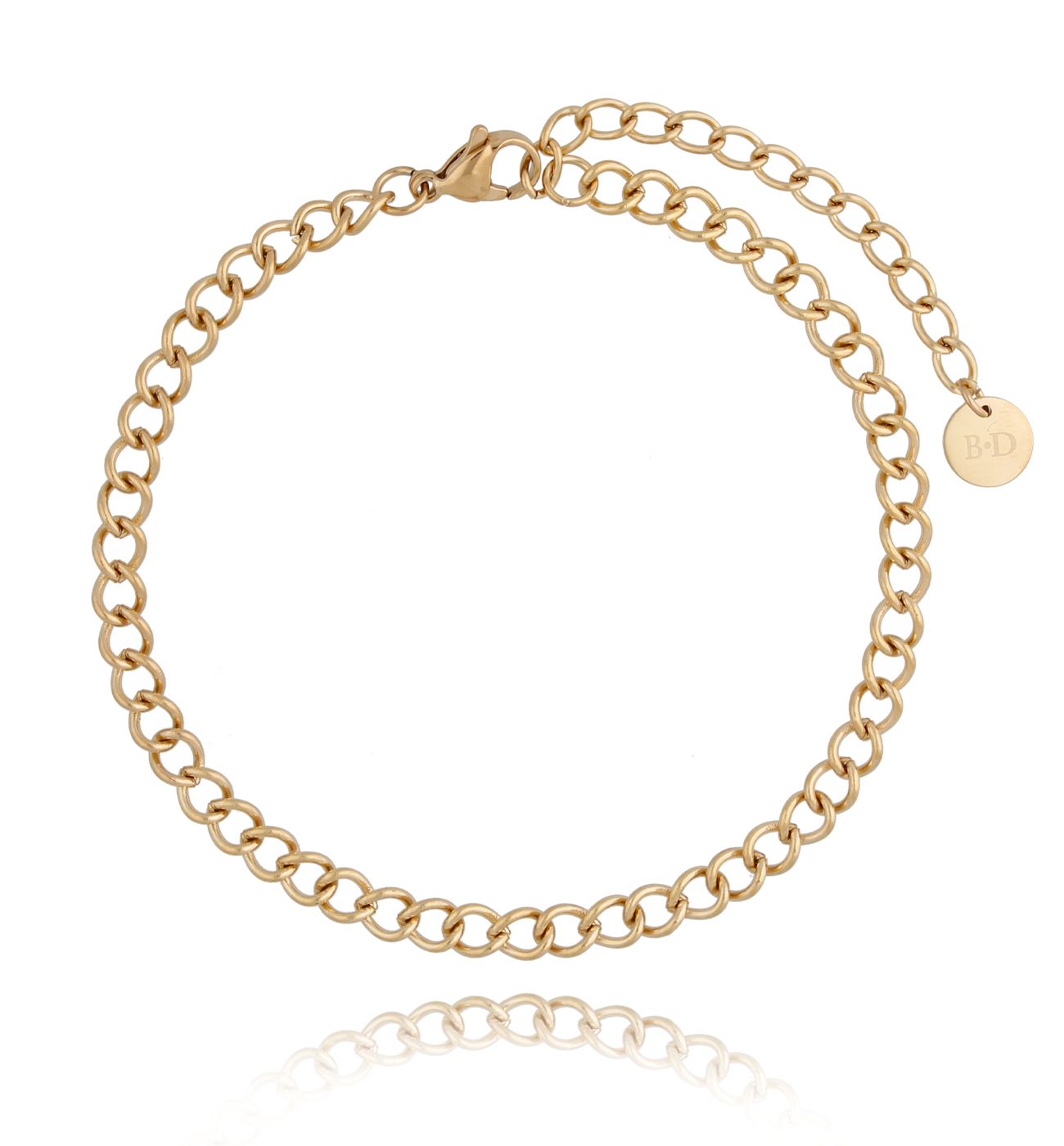 Bransoletka pozłacana na nogę ze stali szlachetnej BNSA0008