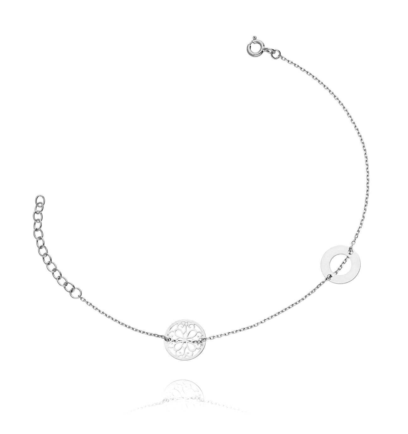 Bransoletka srebrna z kółeczkami - By Dziubeka