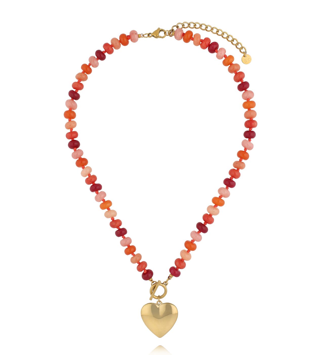 Naszyjnik z pomarańczowymi jadeitami NPA1496