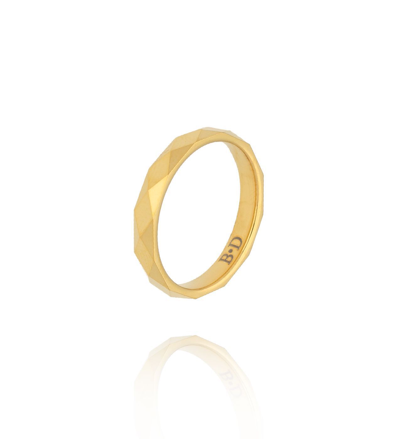 Obrączka złota fasetowana cienka PFE0103