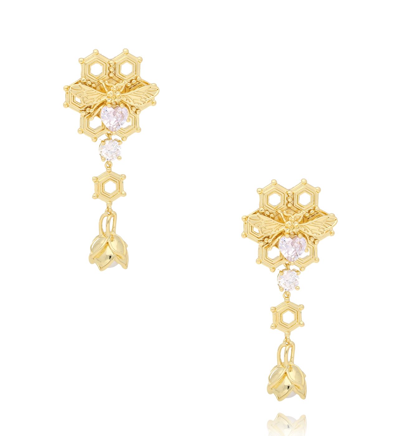 Kolczyki złote z pszczołami Lucimara KSS1637