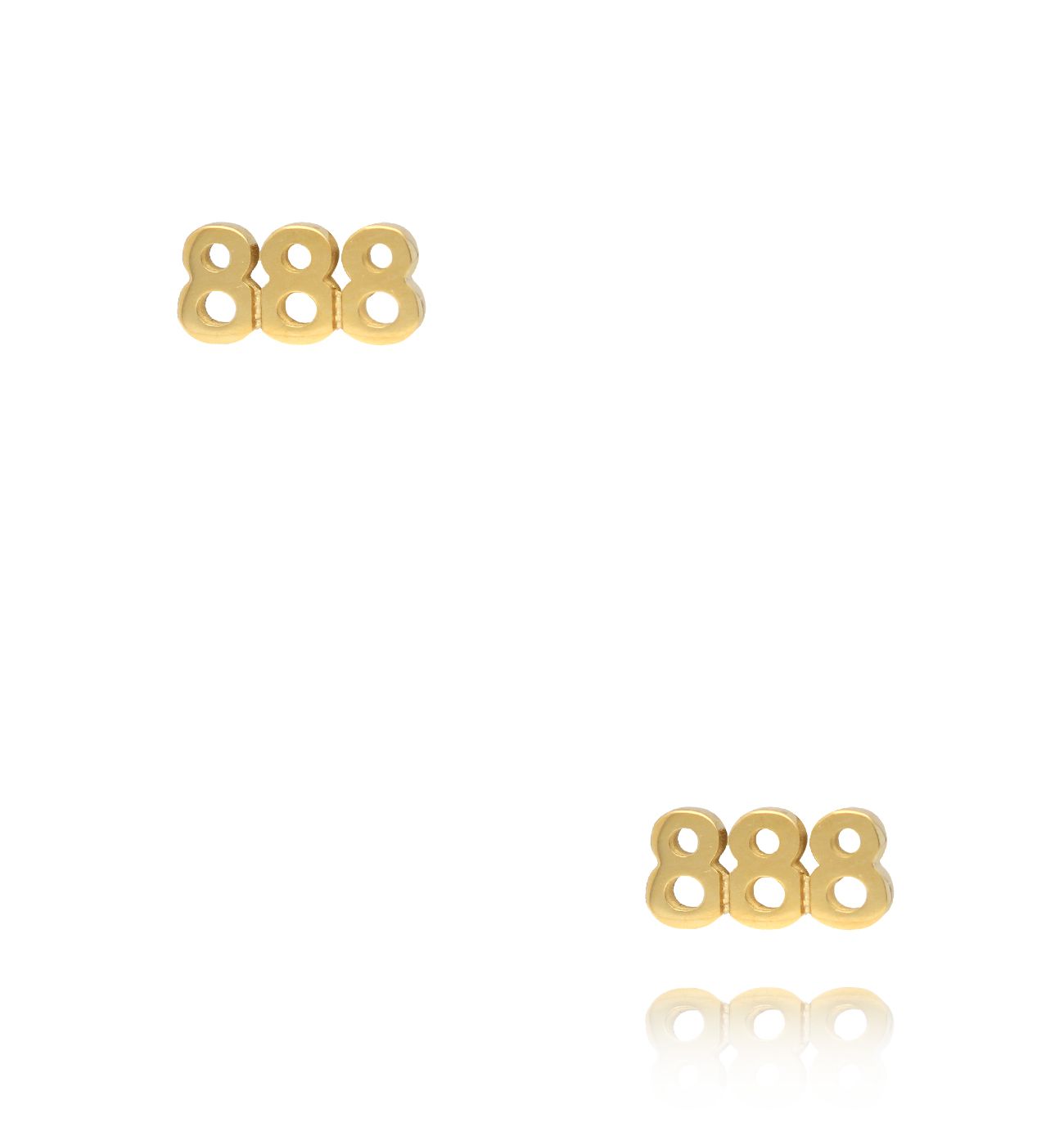 Kolczyki z anielską liczbą 888 złote - By Dziubeka