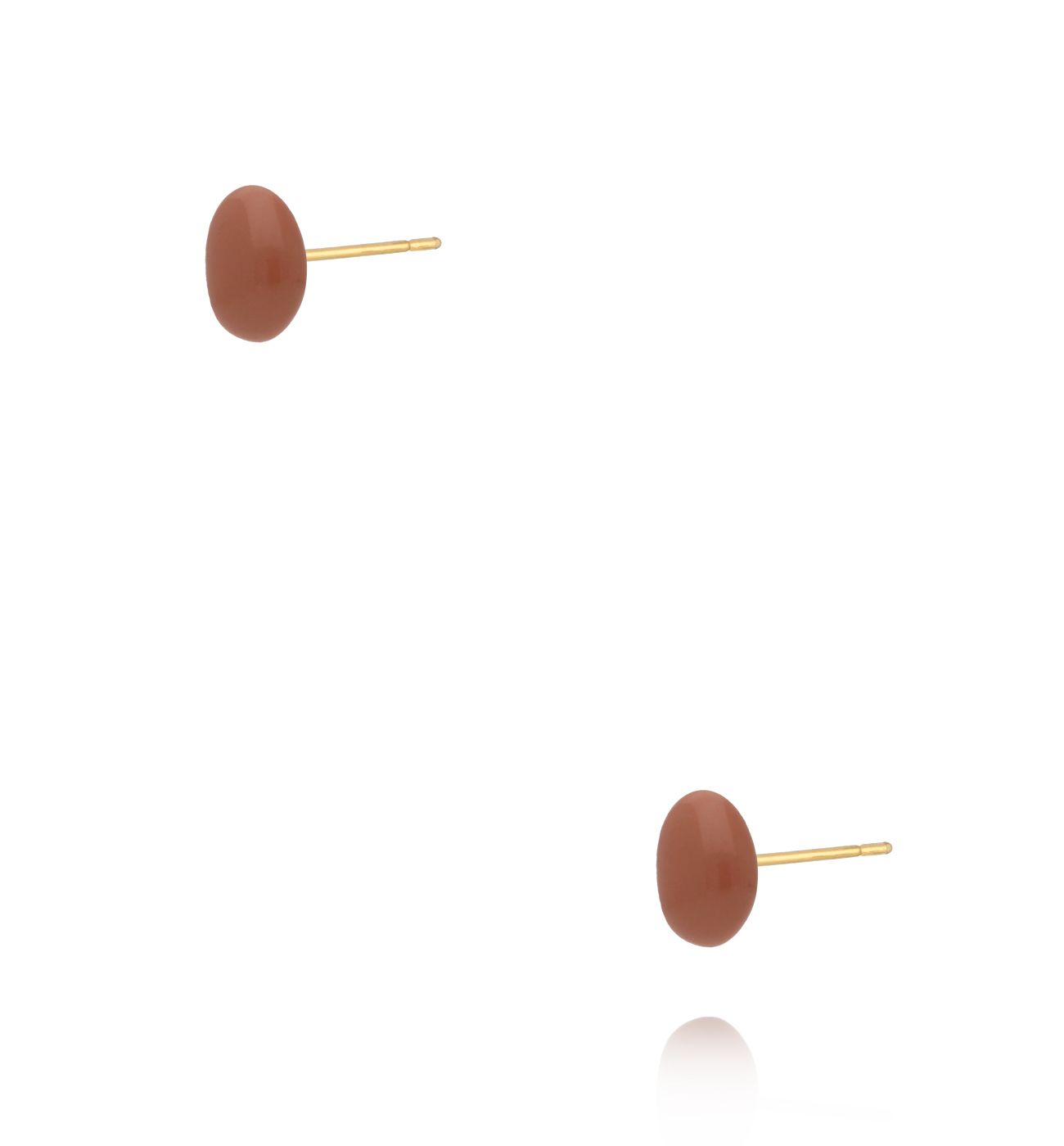 Kolczyki wkrętki z brązową emalią KSY0368