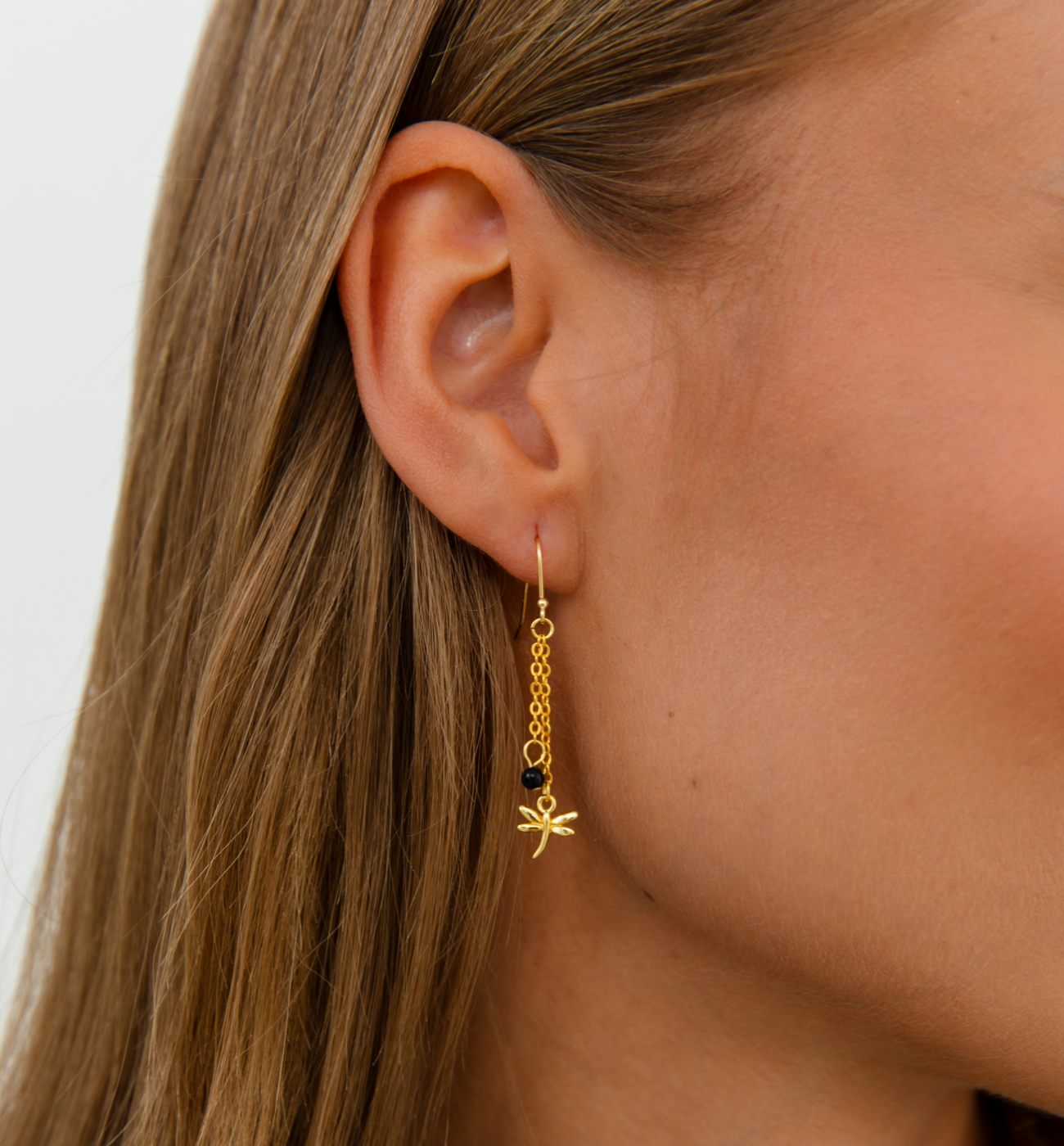 Kolczyki z ważkami złote KLT0006