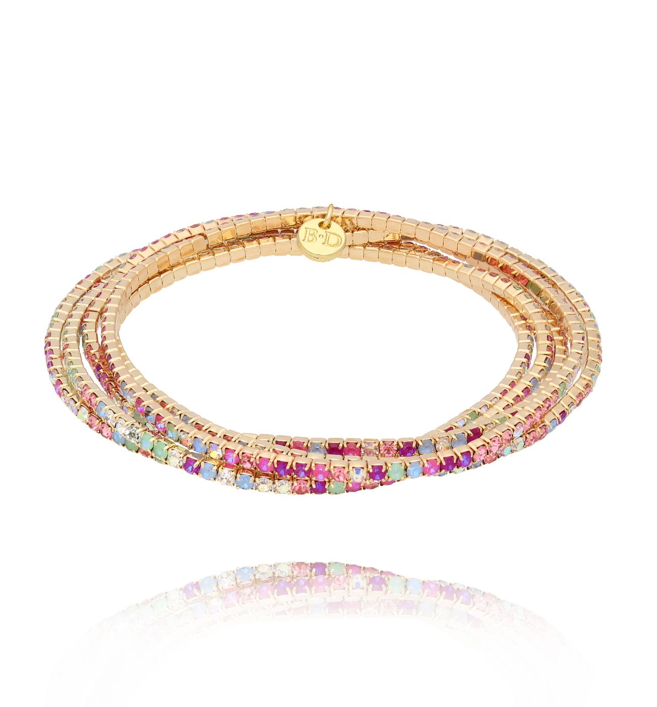 Bransoletka z różowymi kryształkami Luminous Crystal BSC2041