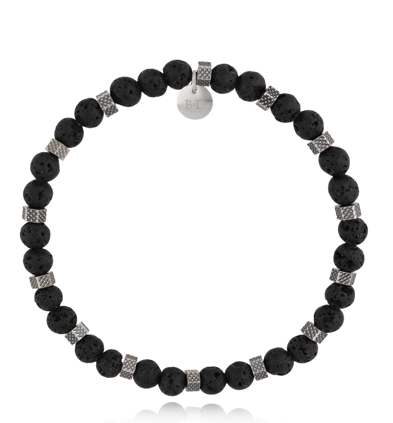 Bransoletka męska z lawą wulkaniczną 16 - By Dziubeka