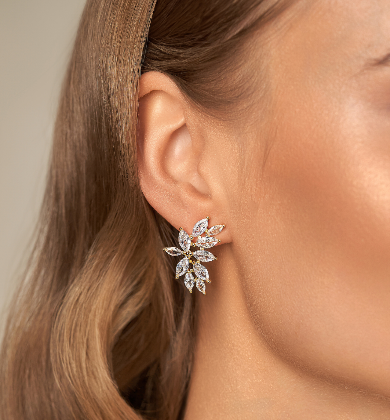 Kolczyki złote z kryształkami Souhait KSS1691