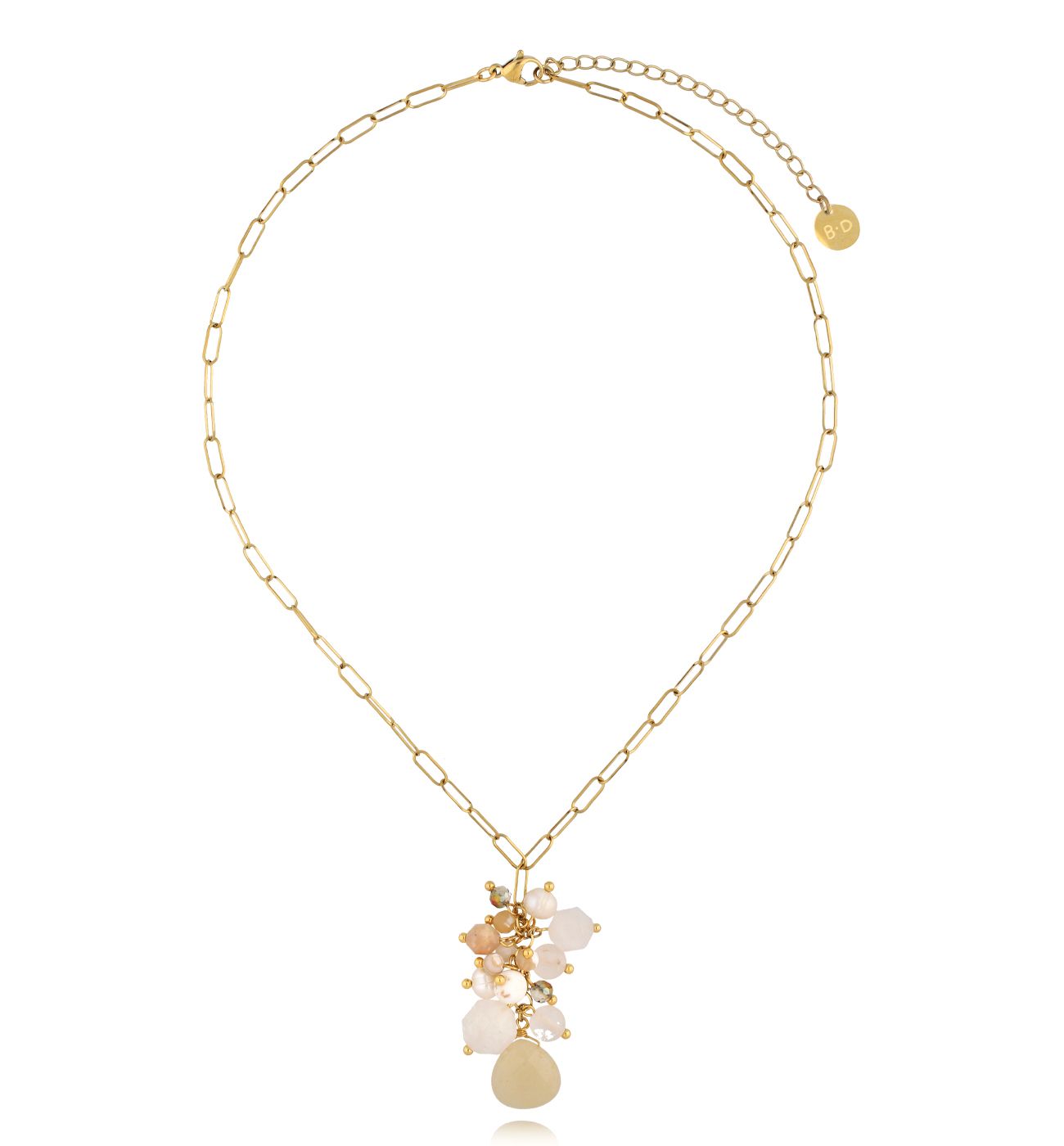 Naszyjnik z kamieniami beżowy Island Elegance - By Dziubeka