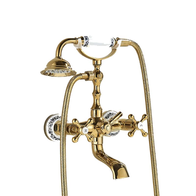 Bateria wannowa Lauferi HIMEA mosiężna ścienna złota retro 1 szt.