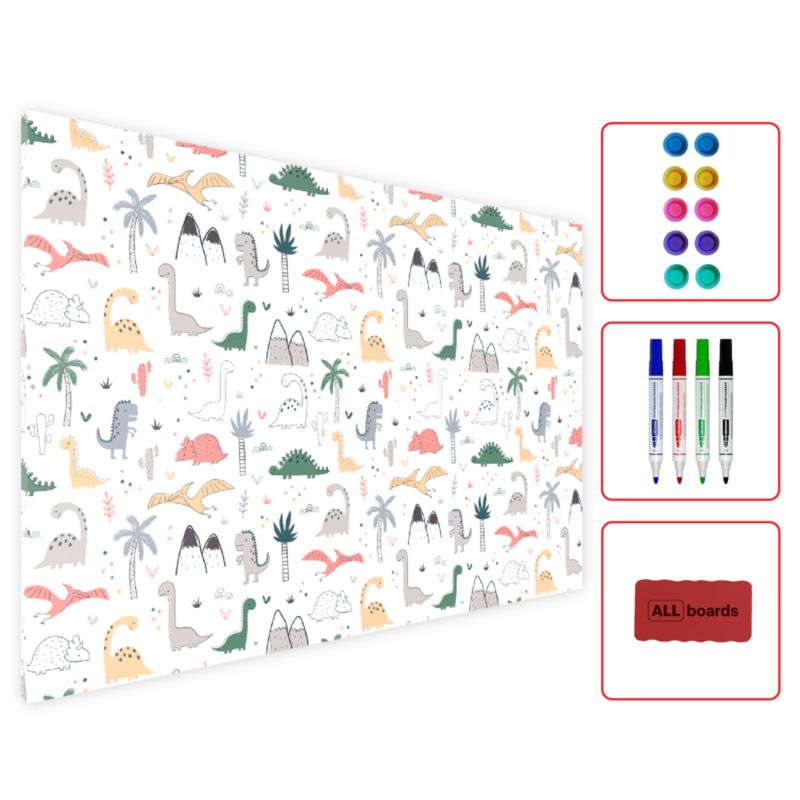 Tablica magnetyczna MetalBoards 60x40 cm ALLboards DINOZAURY 1 szt.