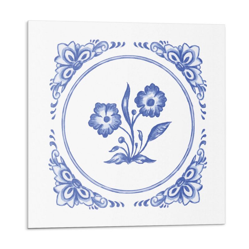 Kafelki samoprzylepne Wallfluent 50x50 cm Okrągły wzór z kwiatami 4 szt.