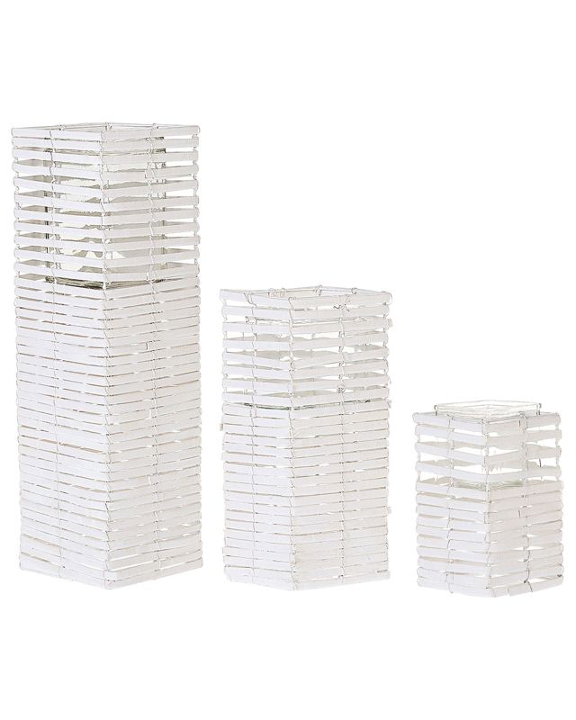 Zestaw 3 świeczników Marola 54/34/20 cm Biały 1 kpl