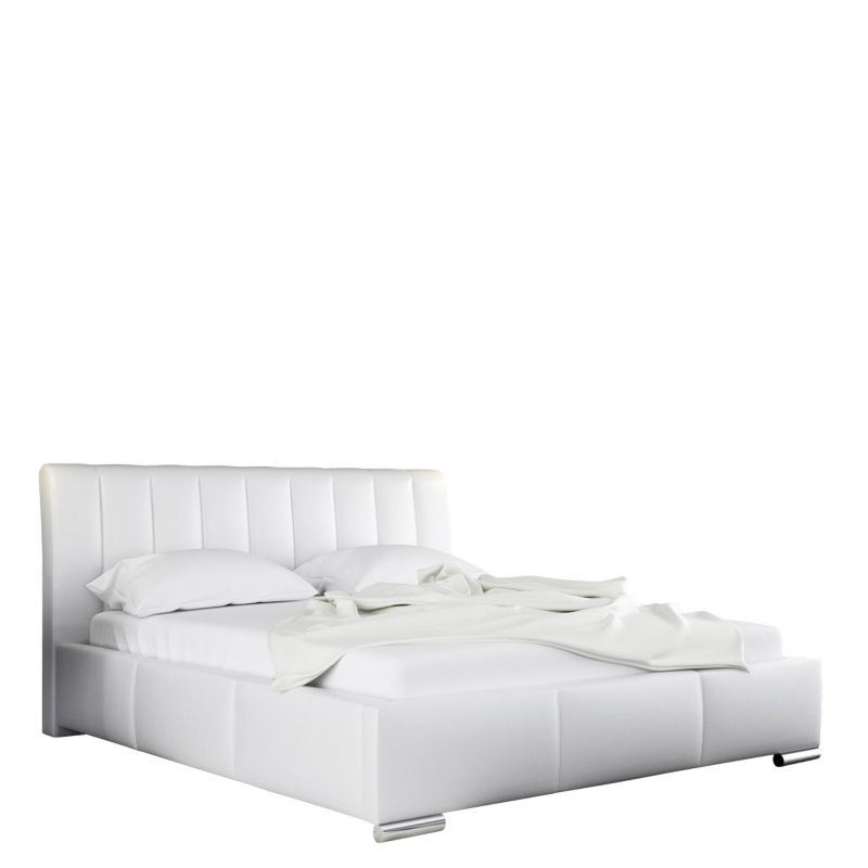 Łóżko tapicerowane MIRJAN 24 Milano 140x200 biała ekoskóra 1 szt.