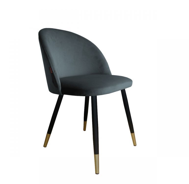 Krzesło CLAUDINE 1 BL VELVET GOLD ciemno szare ATOS 1 szt.