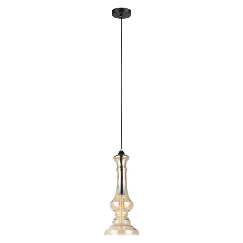 Lampa sufitowa wisząca Italux Flavie 8390 chromowana herbaciany industrialna 1xE27 x 40W 1 szt.