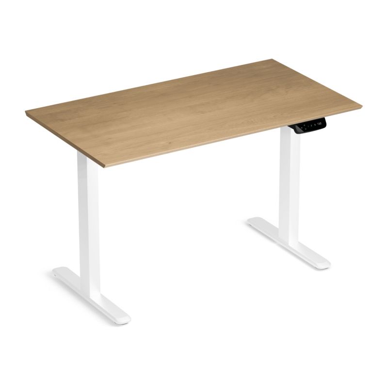 Biurko elektryczne regulowane LVNSystem Control Pro 120 cm biały/dąb hamilton złoty 1 szt.